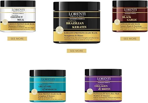 Lorenti Deep Conditioning Hair Mask 500 ml For Dry Damaged Dense Frizzed Hair Contains Vitamin B7 Proteins to Balance Moisturize Hair 169 Fl Oz Black Garlic - Image 4