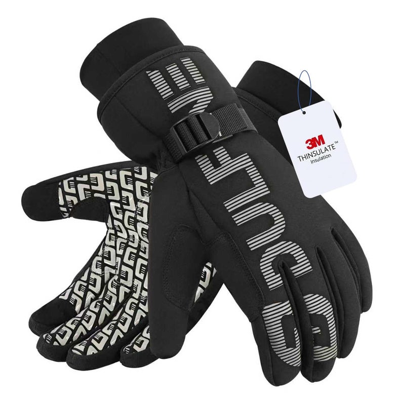 DULFINE Waterproof & Windproof -30Â°F Winter Work Gloves for Men/Women, 3M Thinsulate Thermal Lining Touch Screen Warm Gloves for Outdoor Ski,Cycling,Motorcycle - Image 1