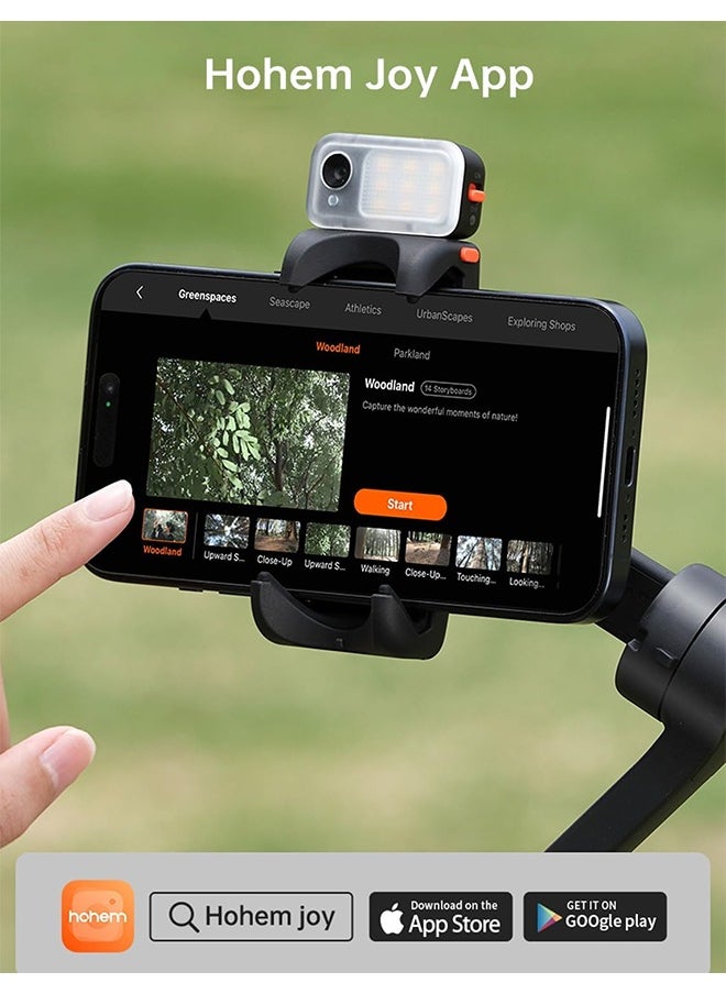 hohem - hohem iSteady V3 Gimbal Stabilizer for iPhone, Magnetic AI Tracker,Detached Remote,Built-in Tripod Extension Rod, 3-Axis Phone Gimbal Stabilizer for Smartphone Video Recording Vlog Live tiktok,Black - Image 1