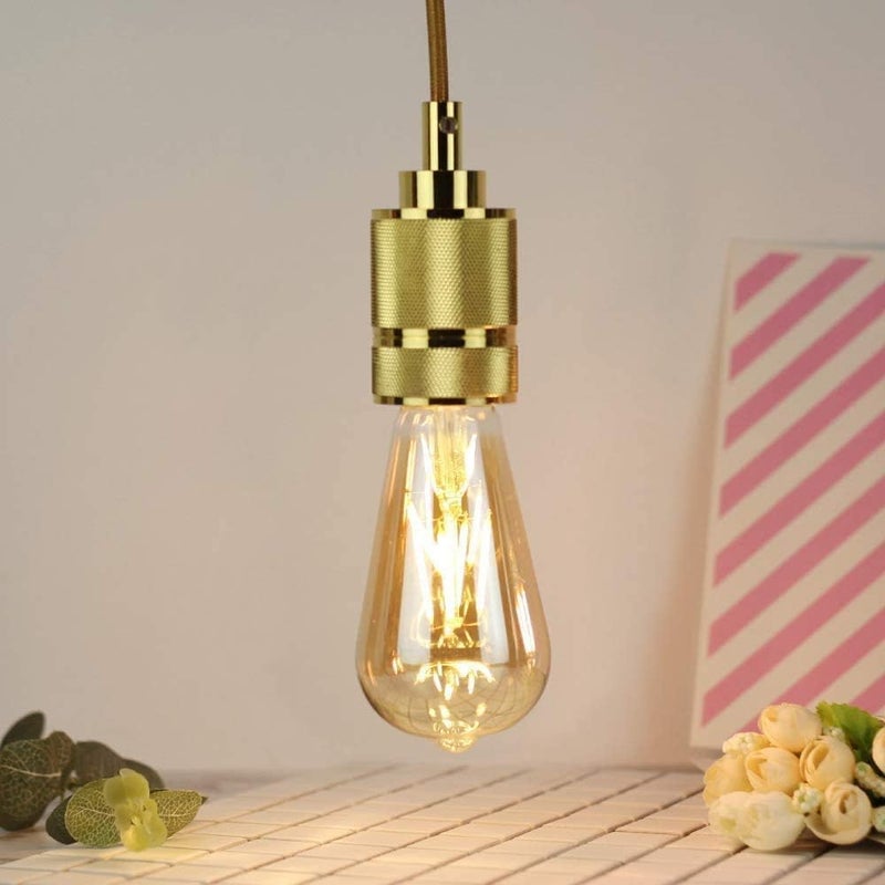 مصابيح LED ST64 الفينتاج 6W - زجاج كهرماني، أبيض دافئ (عبوة من 6) - Image 3