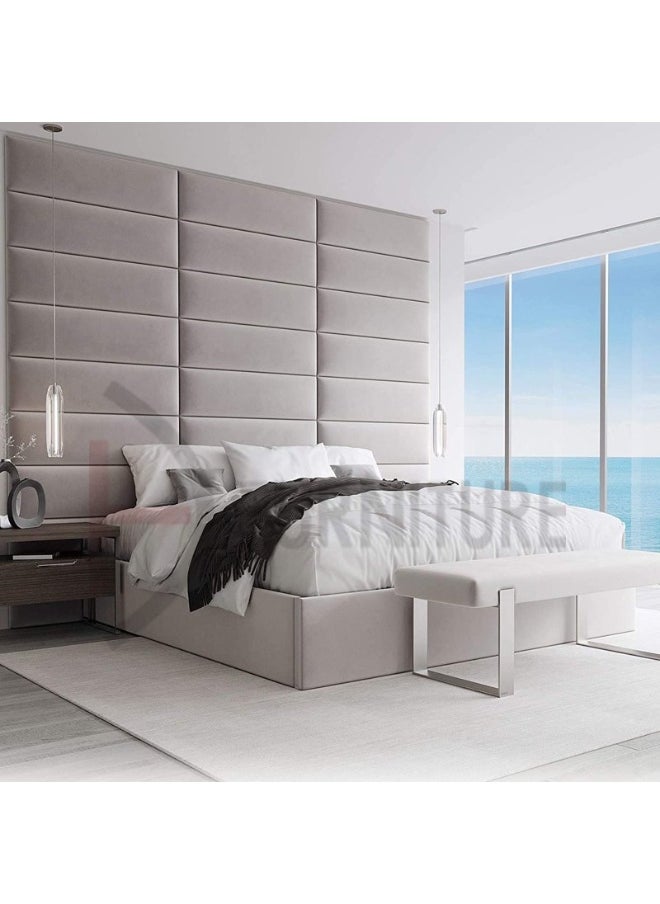 DIVINE FURNITURE Complete Upholstered Wall Panel Headboard Bed  - Image 5
