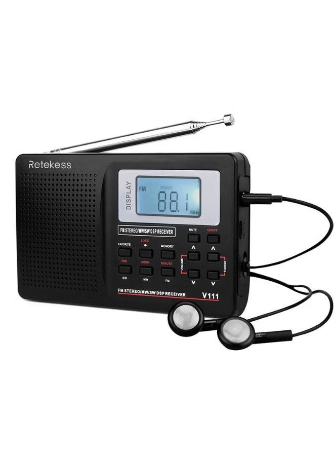 Retekess راديو ستيريو MW/FM/SW بتردد 9KHz راديو جيب عالمي بتقنية التوليف الرقمية مستقبل DSP صغير راديو خارجي مع حبل سماعة 1.37 - Image 1