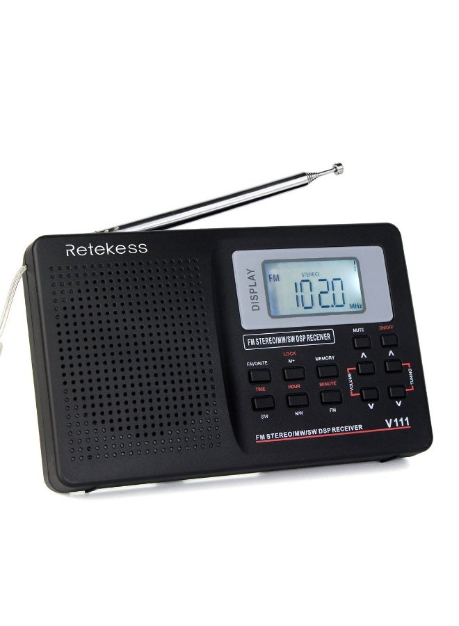 Retekess راديو ستيريو MW/FM/SW بتردد 9KHz راديو جيب عالمي بتقنية التوليف الرقمية مستقبل DSP صغير راديو خارجي مع حبل سماعة 1.37 - Image 2
