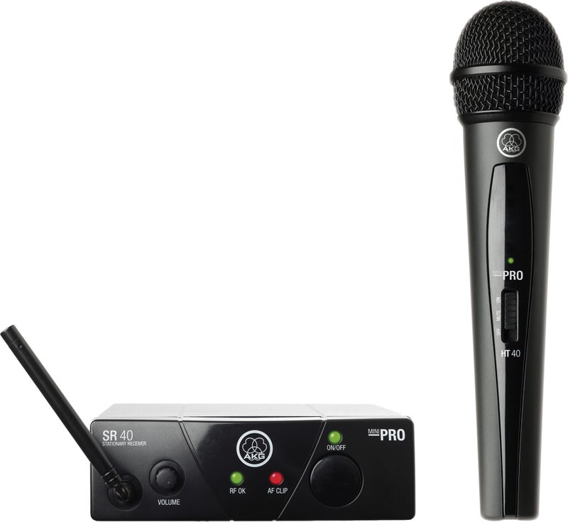 مجموعة ميكروفون لاسلكي AKG Pro Audio WMS40MINI فرقة US25B مع جهاز استقبال SR40 ومرسل جيب PT40 Mini