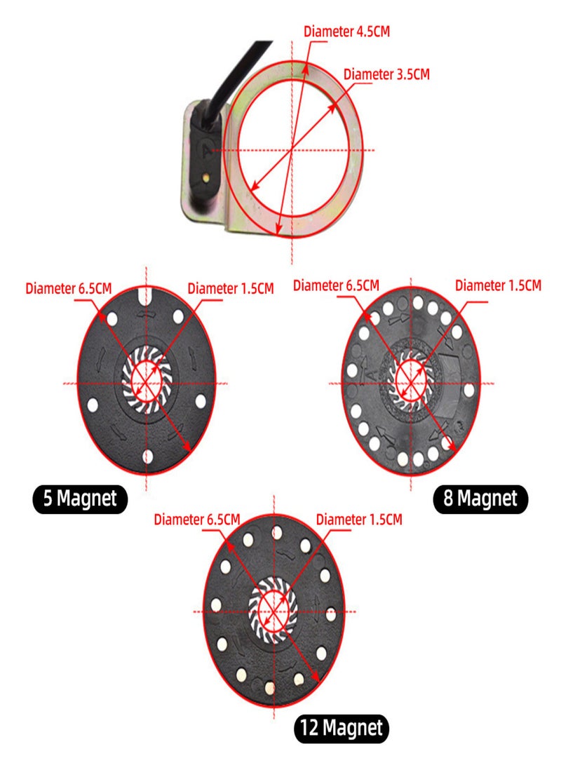 Generic Electric Bike Power Pedal Assist Sensor E-Bike PAS System Assistant Sensor Speed Sensor  - Image 3