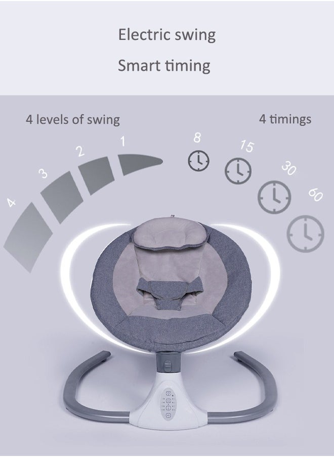 Electric baby rocking chair Multi-function automatic rocking bed With 4 adjustable swing speeds, Timer and remote control With mosquito net With music