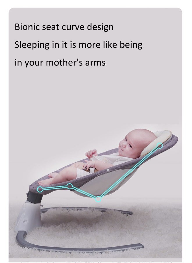 Electric baby rocking chair Multi-function automatic rocking bed With 4 adjustable swing speeds, Timer and remote control With mosquito net With music