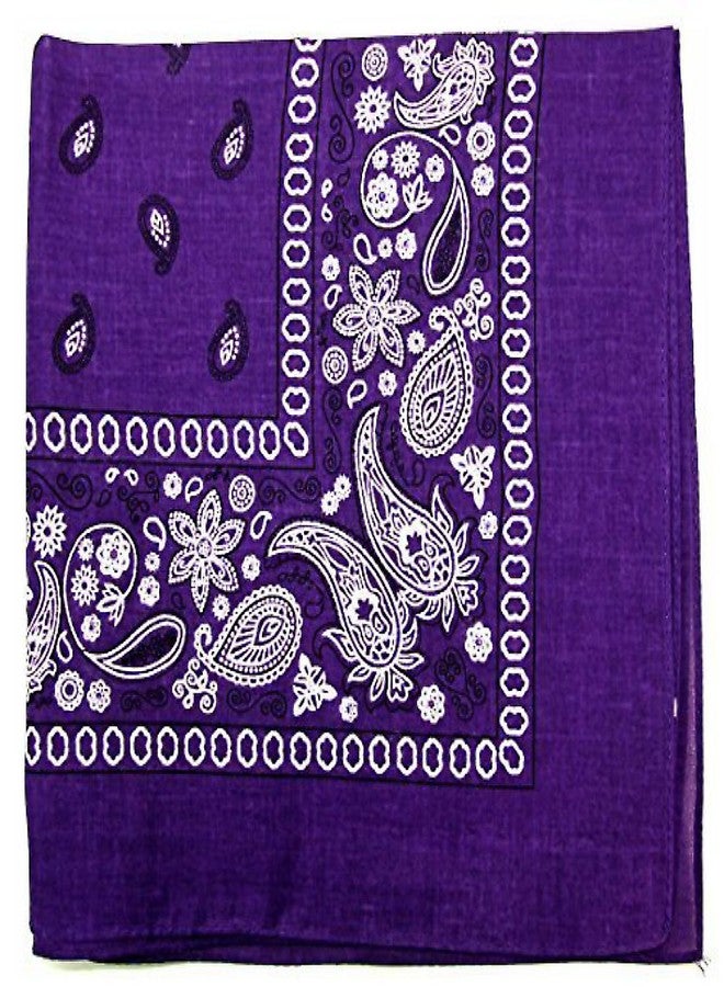 كايزر مجموعة من 12 منديل رعاة البقر بنقشة بيزلي (أرجواني داكن) - Image 2