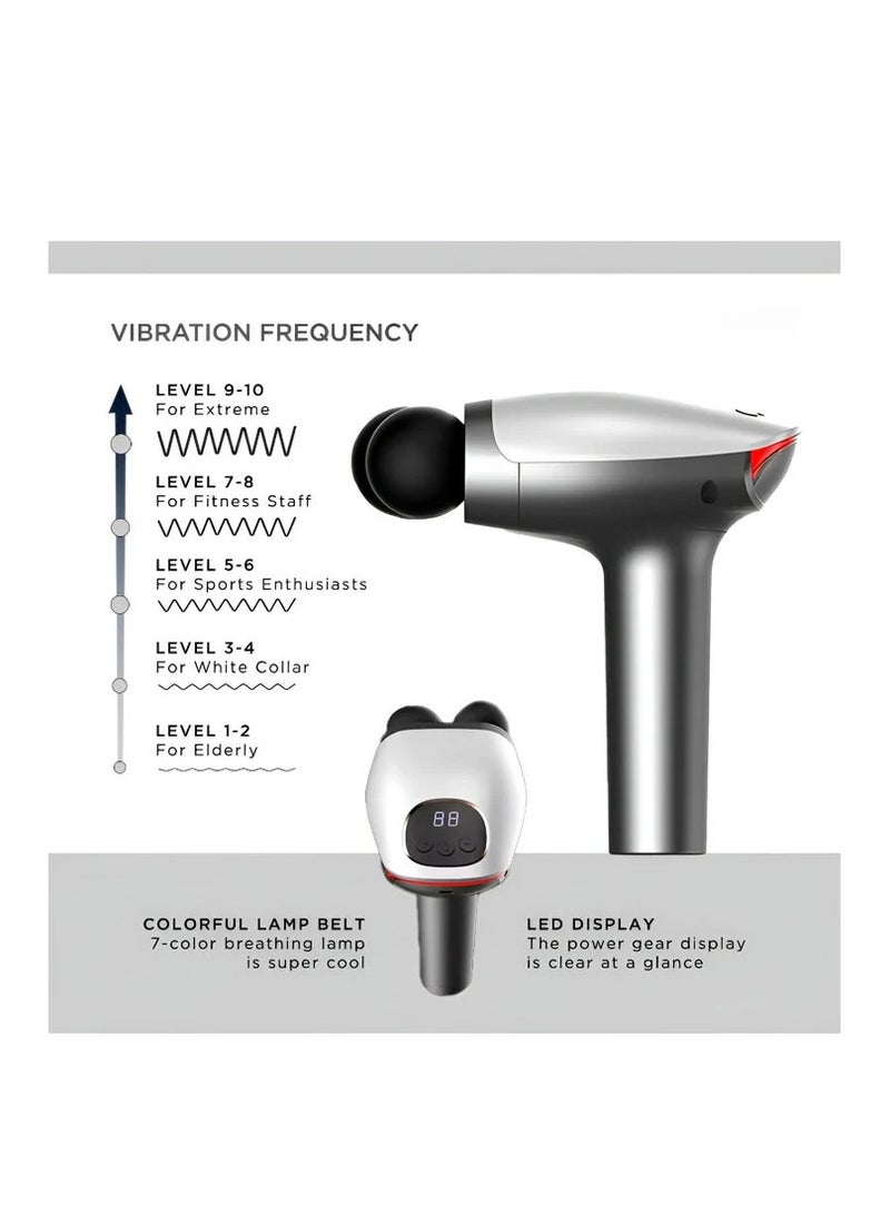 Blueidea مدلك محمول مزدوج الرأس - هادئ، 10 مستويات سرعة لتخفيف آلام العضلات العميقة والاسترخاء، مدمج وصديق للسفر - Image 2