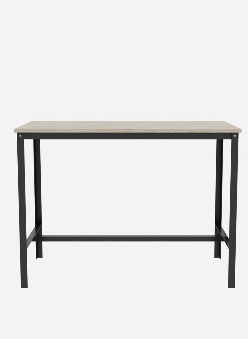 RIGID طاولة طعام فولاذية مع سطح خشبي باللون الأسود 90x120x60 سم  - Image 3