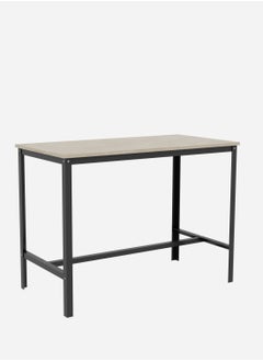 RIGID Steel Dining Table with Wooden Top Black 90x120x60cm  - Image 2