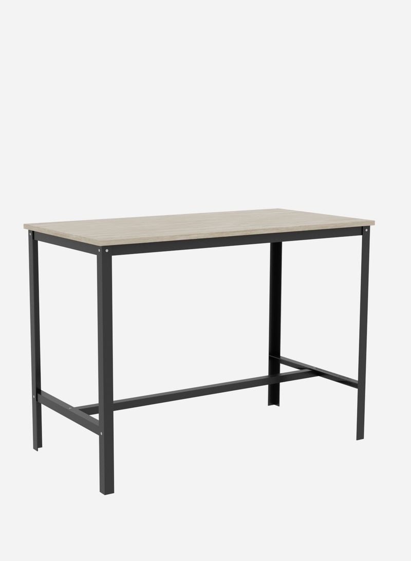 RIGID طاولة طعام فولاذية مع سطح خشبي باللون الأسود 90x120x60 سم  - Image 2