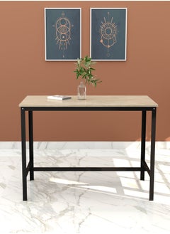 RIGID Steel Dining Table with Wooden Top Black 90x120x60cm  - Image 4