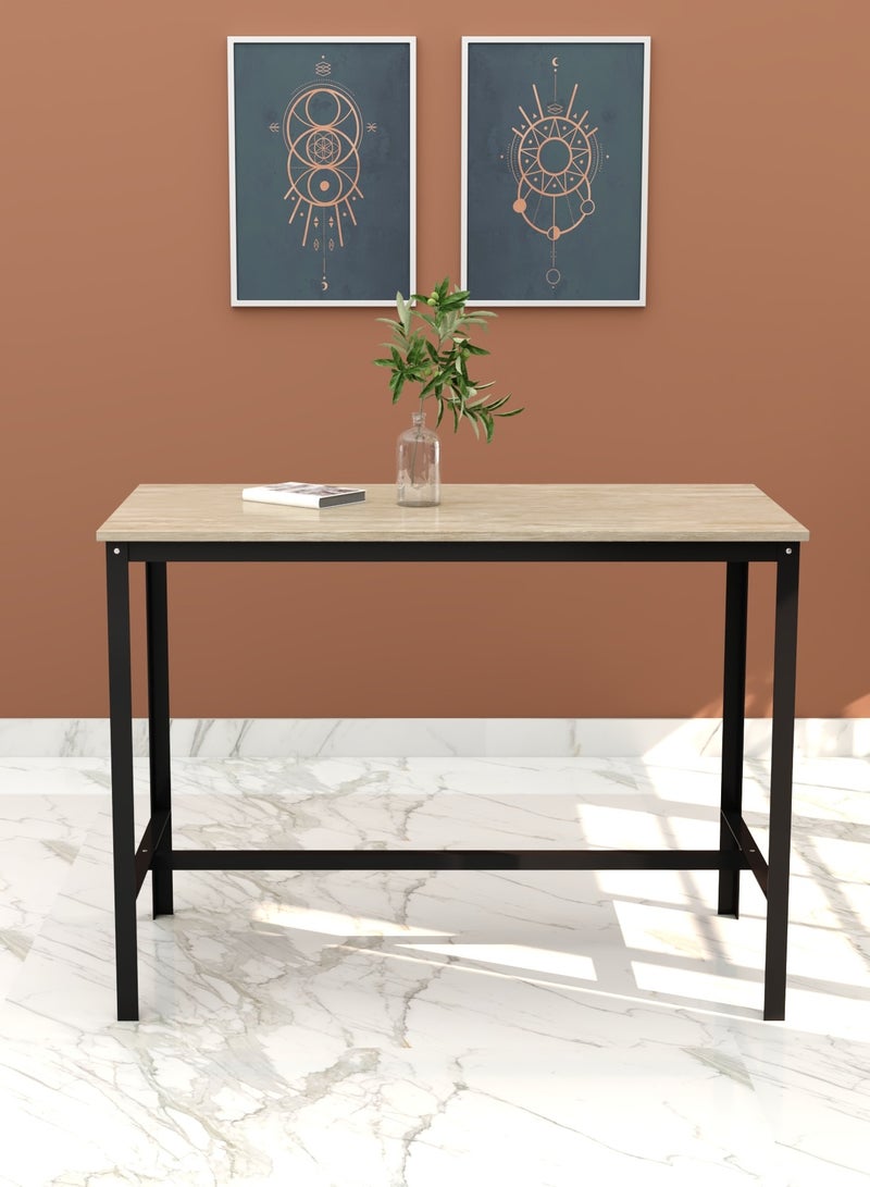RIGID طاولة طعام فولاذية مع سطح خشبي باللون الأسود 90x120x60 سم  - Image 4