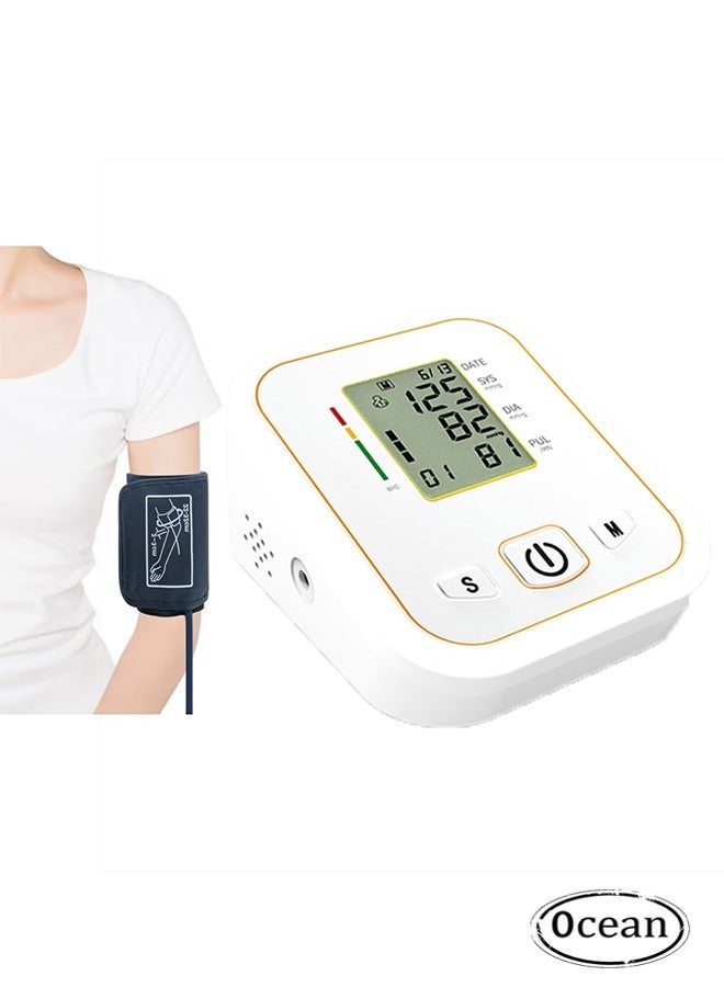 general Arm Style Electronic Electronic Blood Pressure Monitor, Upper Arm Blood Pressure Monitor, Adjustable Cuff Digital BP Machine, LCD Display Home Automatic BP Monitor, Memory Voice Prompt - Image 1