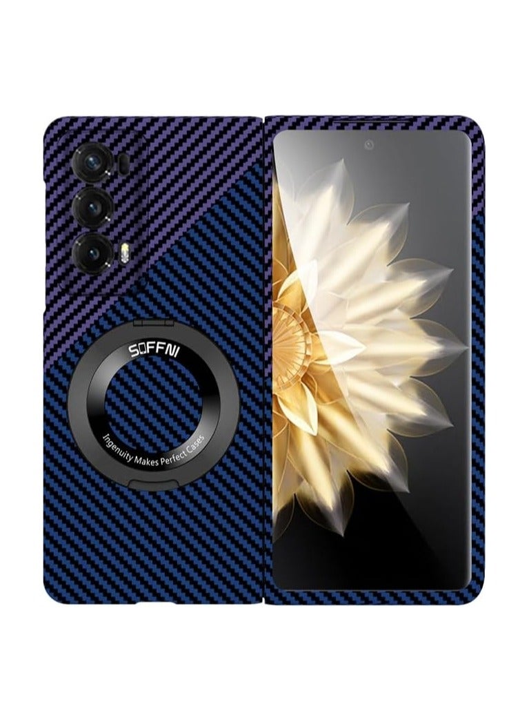 Compatible with Honor Magic V2 phone case, ultra-thin hard computer phone case 【compatible with Mag-Safe】 carbon fiber magnetic protective case, with Honor Magic V2 bracket