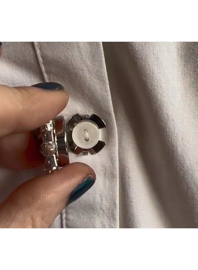 Button Covers for Women - Rhinestone Cufflinks for Shirt, Jeans, Tuxedo - Formal Business Accessories - Unique Idea - 1pc, Brass, glasses - Image 5