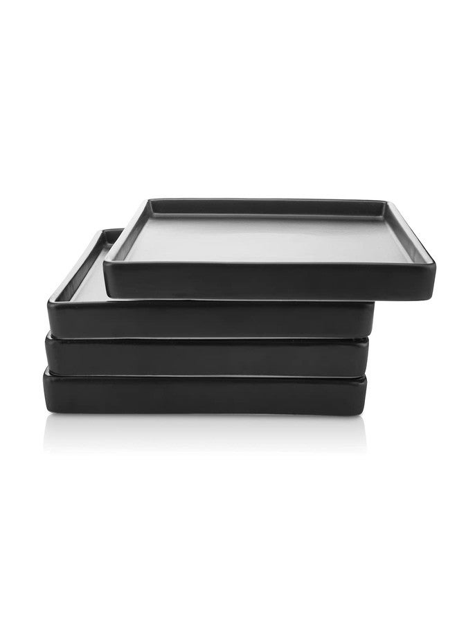 Stone Lain Grace Stoneware Dinner Plate Set, Includes 4 Plates, Black - Image 2