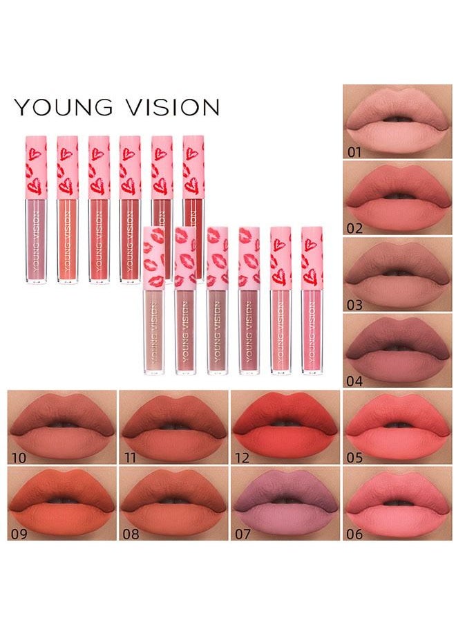 Matte Liquid Lipstick Makeup Long Lasting Wear Non Stick Cup Not Fade Waterproof Lip Gloss 12