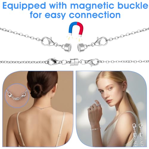 Aysatogc 6PCS Double Lobster Clasp Magnetic Jewelry Clasps, Magnetic Necklace Clasps and Closures Jewelry Clasp Converters for Bracelets Chain Extender for Women - Image 3