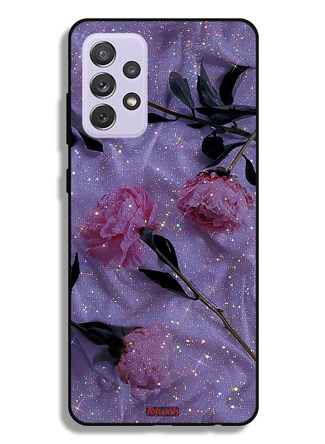 Tolwak Samsung Galaxy A72 5G Protective Case Cover Glitter Roses - Image 1