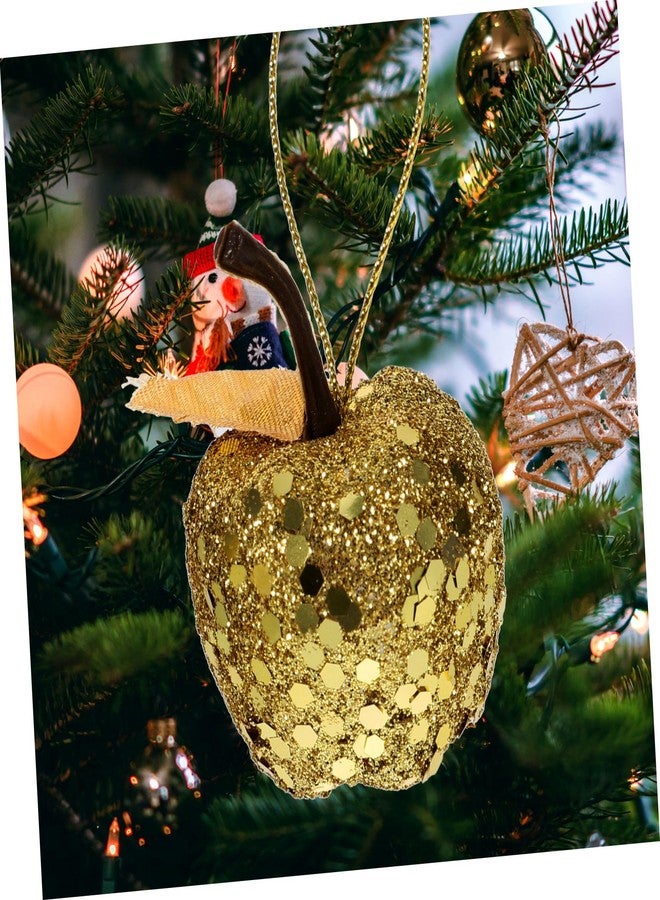 جارنيك مجموعة زينة عيد الميلاد من جارنيك، 20 قطعة من تفاحات ذهبية صغيرة معلقة، زينة فاكهة صغيرة لامعة على شكل تفاحة، 1.4 بوصة، لتزيين شجرة عيد الميلاد والحفلات والعطلات - Image 4