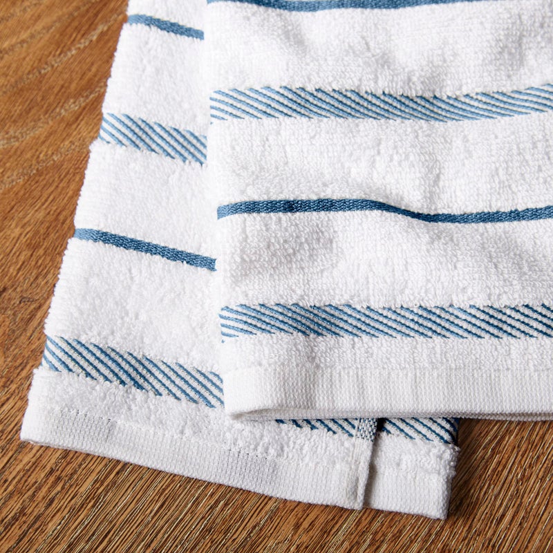 KitchenAid KitchenAid Albany Kitchen Towel 4-Pack Set  Blue Velvet /White  16""x26""  - Image 3