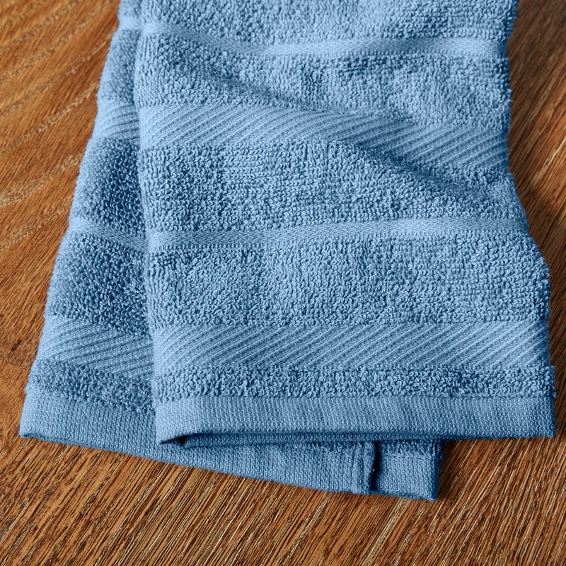 KitchenAid KitchenAid Albany Kitchen Towel 4-Pack Set  Blue Velvet /White  16""x26""  - Image 4