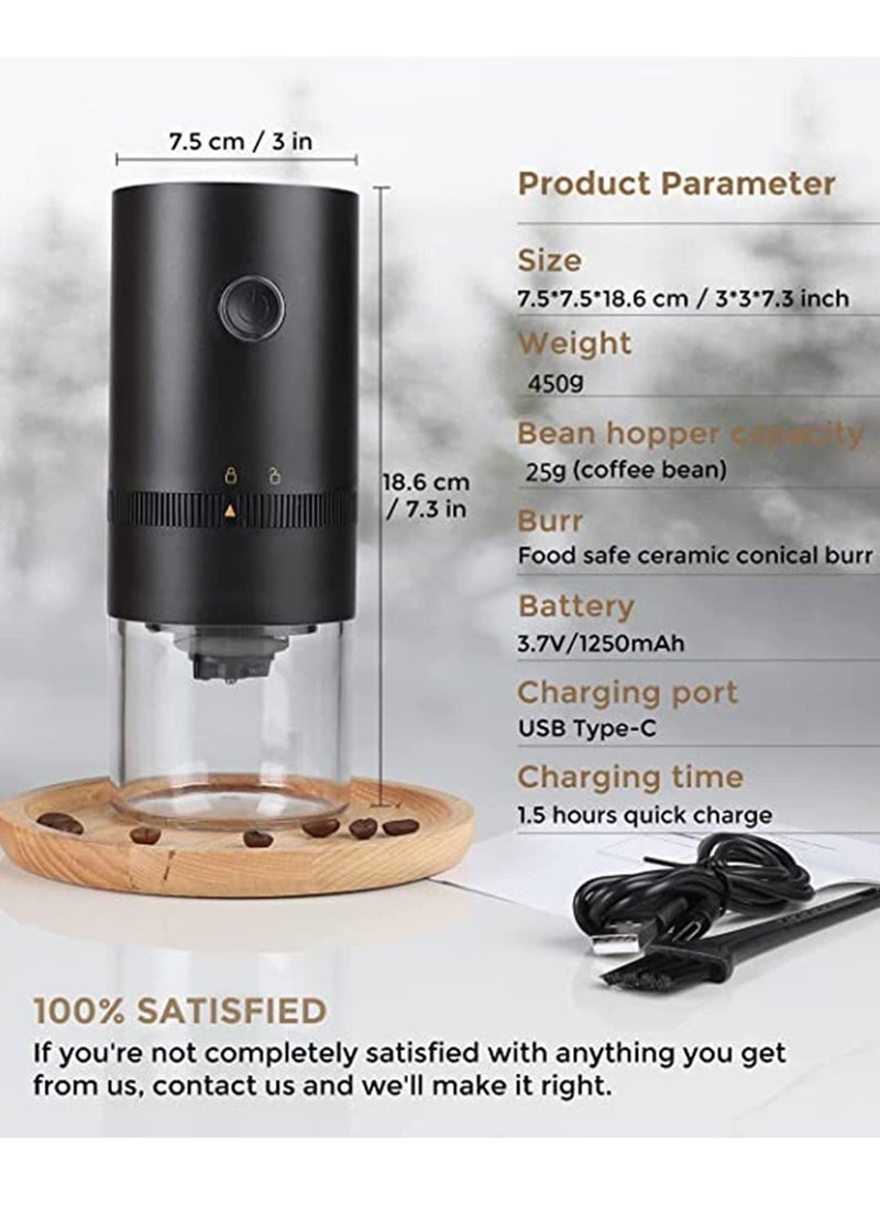 joyzzz - Coffee Grinder, Electric Conical Burr Coffee Mill,  Portable Cordless Coffee Grinder with Adjustable Grind Setting, For Office, Travel And Camping, USB rechargeable Automatic Conical Burr Grinder - Image 1