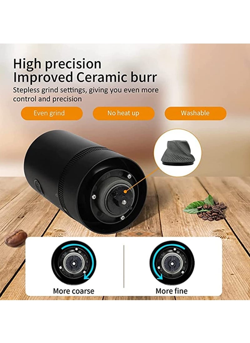 joyzzz - Coffee Grinder, Electric Conical Burr Coffee Mill,  Portable Cordless Coffee Grinder with Adjustable Grind Setting, For Office, Travel And Camping, USB rechargeable Automatic Conical Burr Grinder - Image 1