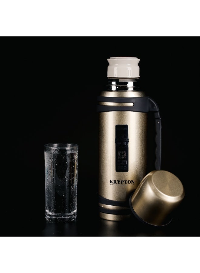Krypton Stainless Steel Vacuum Flask 1.8L KNVF6336 | Double Wall Thermos | Keeps Drinks Hot & Cold for 24 Hours | Leak-Proof Bottle with Folding Handle - Image 3