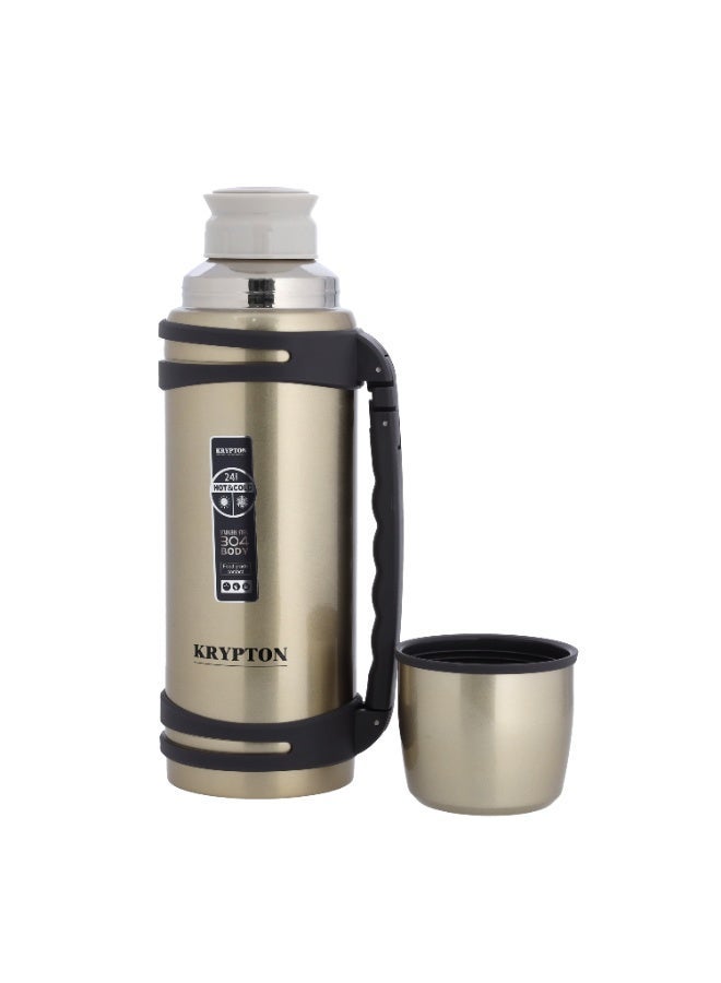 Krypton Stainless Steel Vacuum Flask 1.8L KNVF6336 | Double Wall Thermos | Keeps Drinks Hot & Cold for 24 Hours | Leak-Proof Bottle with Folding Handle - Image 5
