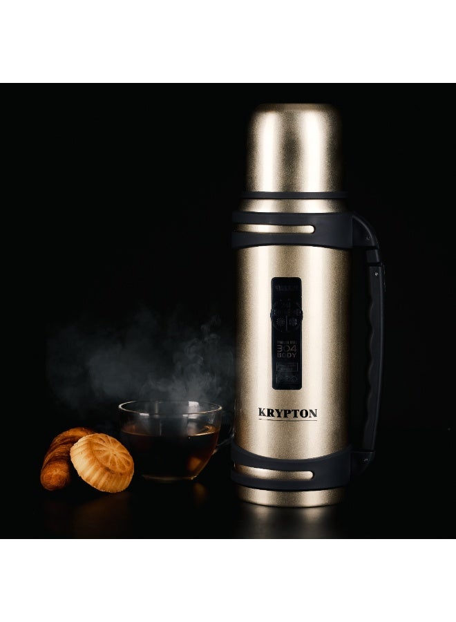 Krypton Stainless Steel Vacuum Flask 1.8L KNVF6336 | Double Wall Thermos | Keeps Drinks Hot & Cold for 24 Hours | Leak-Proof Bottle with Folding Handle - Image 2