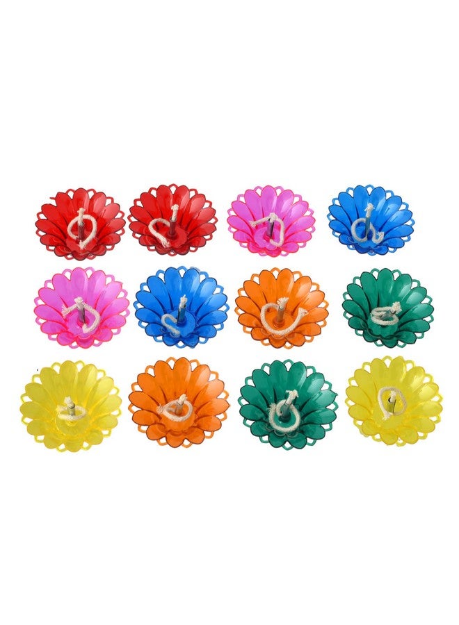 CRAFTAM 3D Refection Reusable Transparent Hard Plastic Multicolor Floating Oil Diya Deepak for Diwali Decoration (12) - Image 2