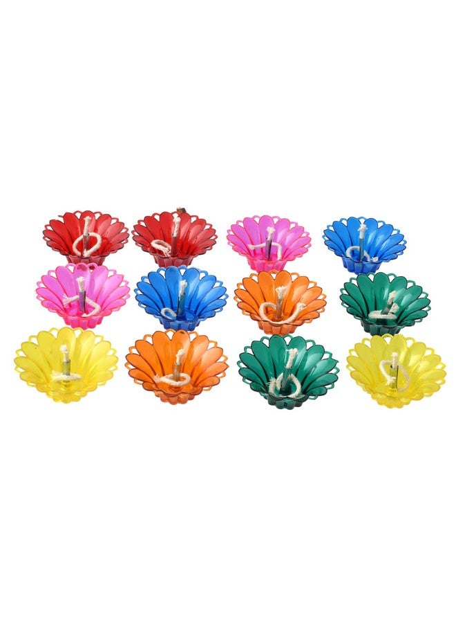 CRAFTAM 3D Refection Reusable Transparent Hard Plastic Multicolor Floating Oil Diya Deepak for Diwali Decoration (12) - Image 4