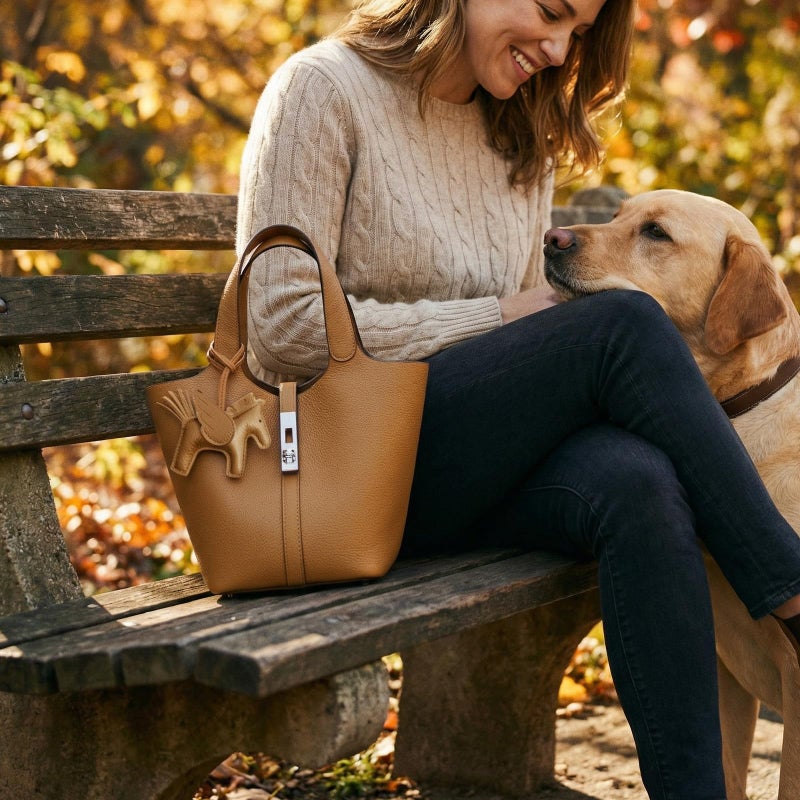 Kadynow Tote Bag for Women Vegan Leather Bucket Purse for Women Top Handle Handbag Shoulder Bag with Detachable Small Purse Yellow Brown - Image 2