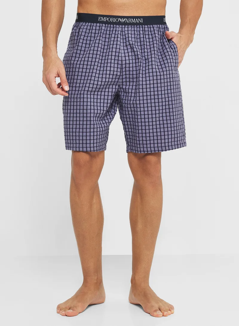 امبوريو ارماني Logo Drawstring Shorts