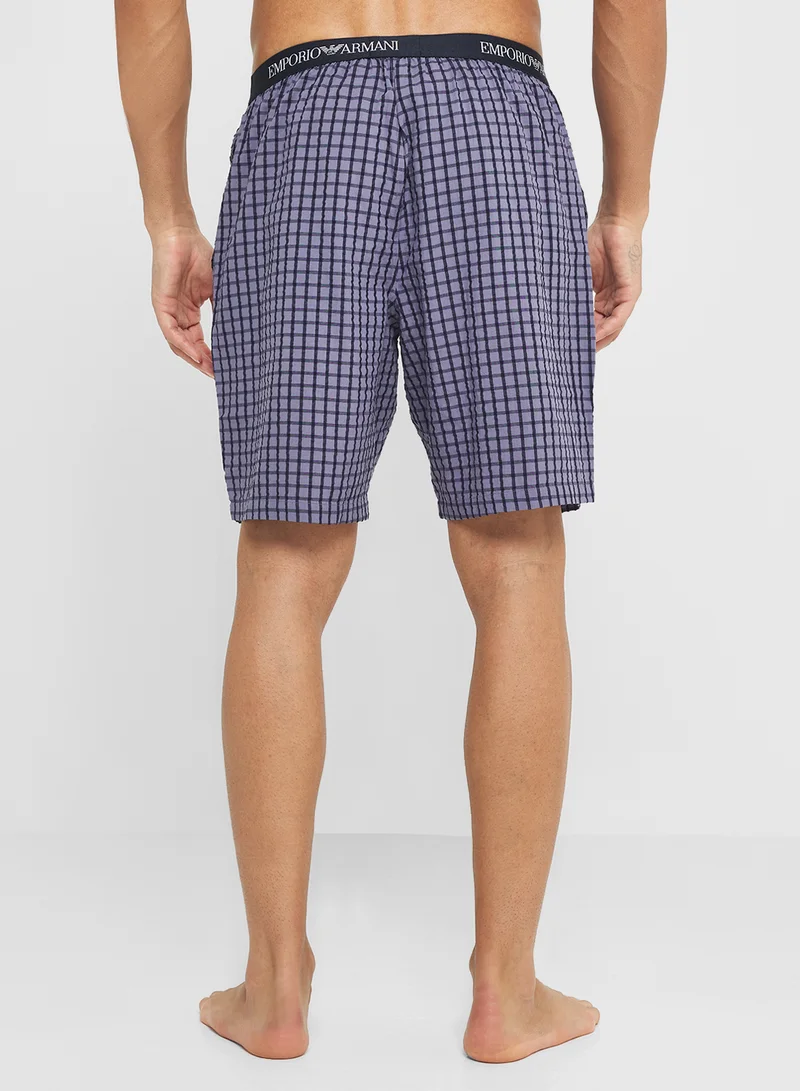 امبوريو ارماني Logo Drawstring Shorts