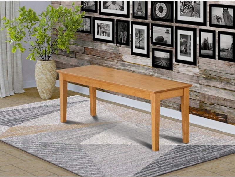 East West Furniture أثاث شرق غرب كابري 18" مقعد خشبي تقليدي في بلوط فاخر - Image 2