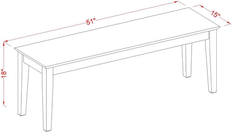 East West Furniture أثاث شرق غرب كابري 18" مقعد خشبي تقليدي في بلوط فاخر - Image 3