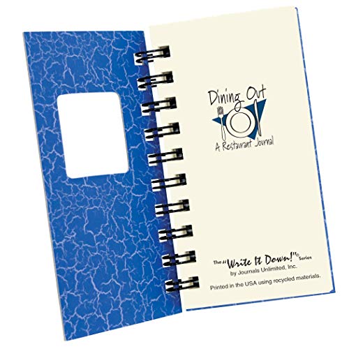 Write it Down series by Journals Unlimited, Guided Journal, Dining Out, A Restaurant Journal, Mini-Size 3”x5.5”, Blue Hard Cover, Made in USA - Image 2