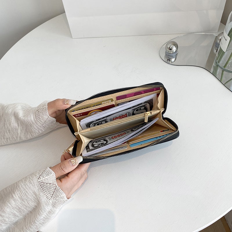 Multifunctional Solid Color PU Leather Wallet, RFID Blocking Design Portable Daily Storage Purse for Cards Cash Coin Business Use - Image 4