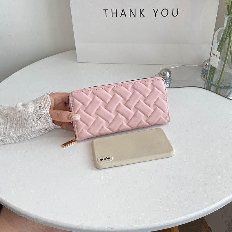 Multifunctional Solid Color PU Leather Wallet, RFID Blocking Design Portable Daily Storage Purse for Cards Cash Coin Business Use - Image 1