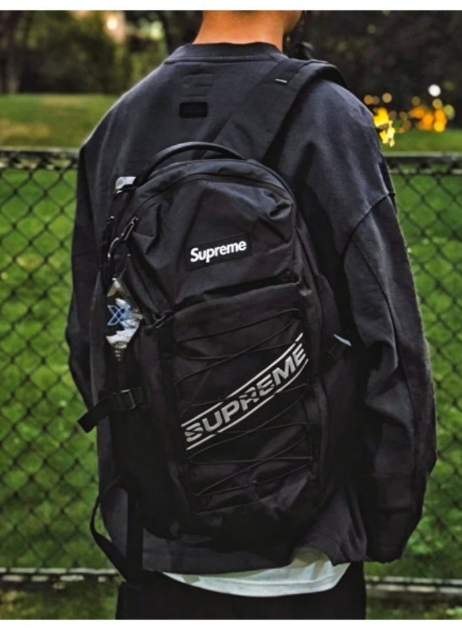 Supreme 23FW 24L Backpack, Reflective Logo Unisex Casual School Bag - Image 3