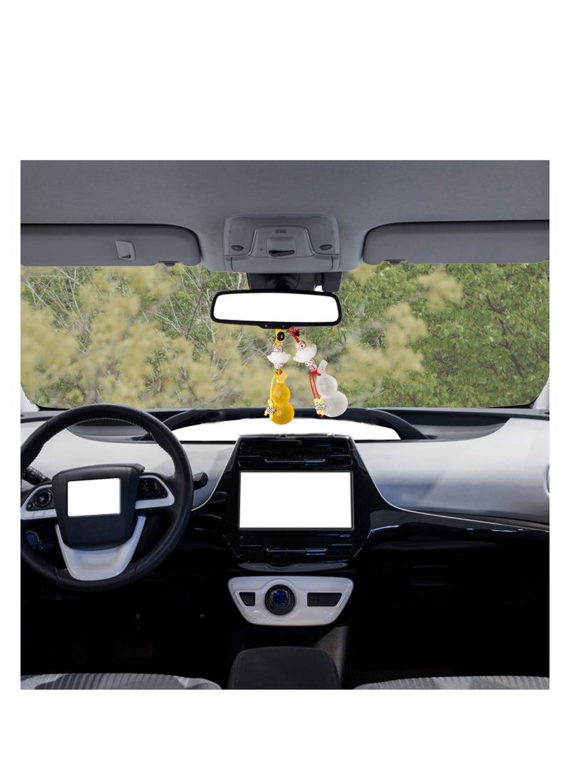 Excefore Feng Shui Wu Lou Gourd Key Chain, 3 Pcs Gourd Key Ring Pendant, Calabash Wu Lou Key Ring, for Good Luck Fortune, Longevity, Wealth Success (White, Yellow, Green) - Image 5