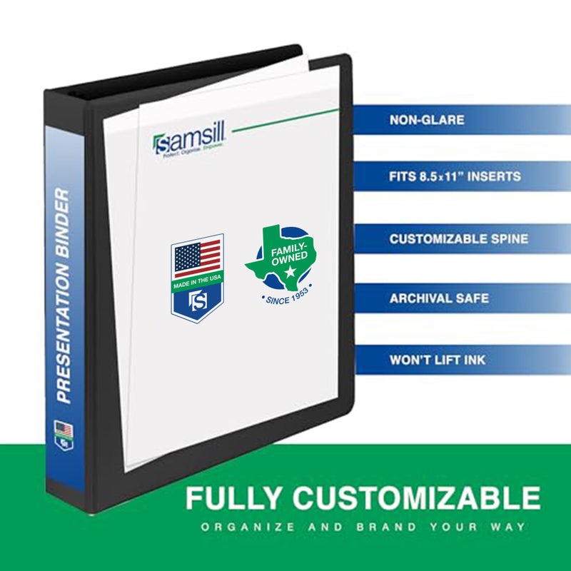 Samsill 1 Inch 3 Ring Binders, Made in USA, Economy Round Ring, Clear View Cover, 200 Sheet Capacity - for School, Home, Office - Black, 4 Pack - Image 2