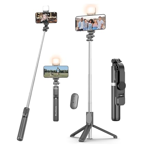 Blushinsta Portable Selfie Stick, Handy Tripod with Detachable Wireless Remote & Mini Tripod Stand for iPhone 17 16 15 14 13 12 11 Pro Xs Max Xr X, All Smartphone (Pro-Stick 71 CM) - Image 1