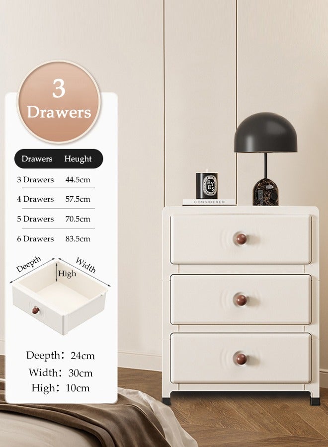 دونيسو خزانة تخزين بلاستيكية متعددة الأغراض بثلاثة أدراج للمطبخ والحمام وغرفة النوم والمطبخ وغرفة المعيشة والمكتب، تصميم متعدد الوظائف مقاوم للماء، خزائن تخزين عمودية بثلاث طبقات مع أدراج، خزانة ضيقة رفيعة - Image 1