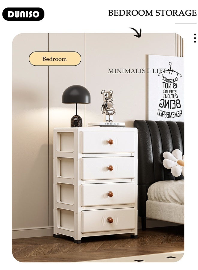 دونيسو خزانة تخزين بلاستيكية متعددة الأغراض بثلاثة أدراج للمطبخ والحمام وغرفة النوم والمطبخ وغرفة المعيشة والمكتب، تصميم متعدد الوظائف مقاوم للماء، خزائن تخزين عمودية بثلاث طبقات مع أدراج، خزانة ضيقة رفيعة - Image 5