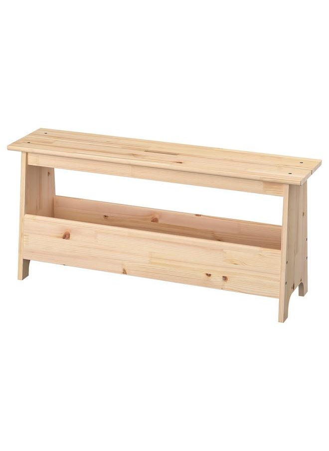 Zaboon Bench With Storage, Pine, 100 Cm  - Image 1